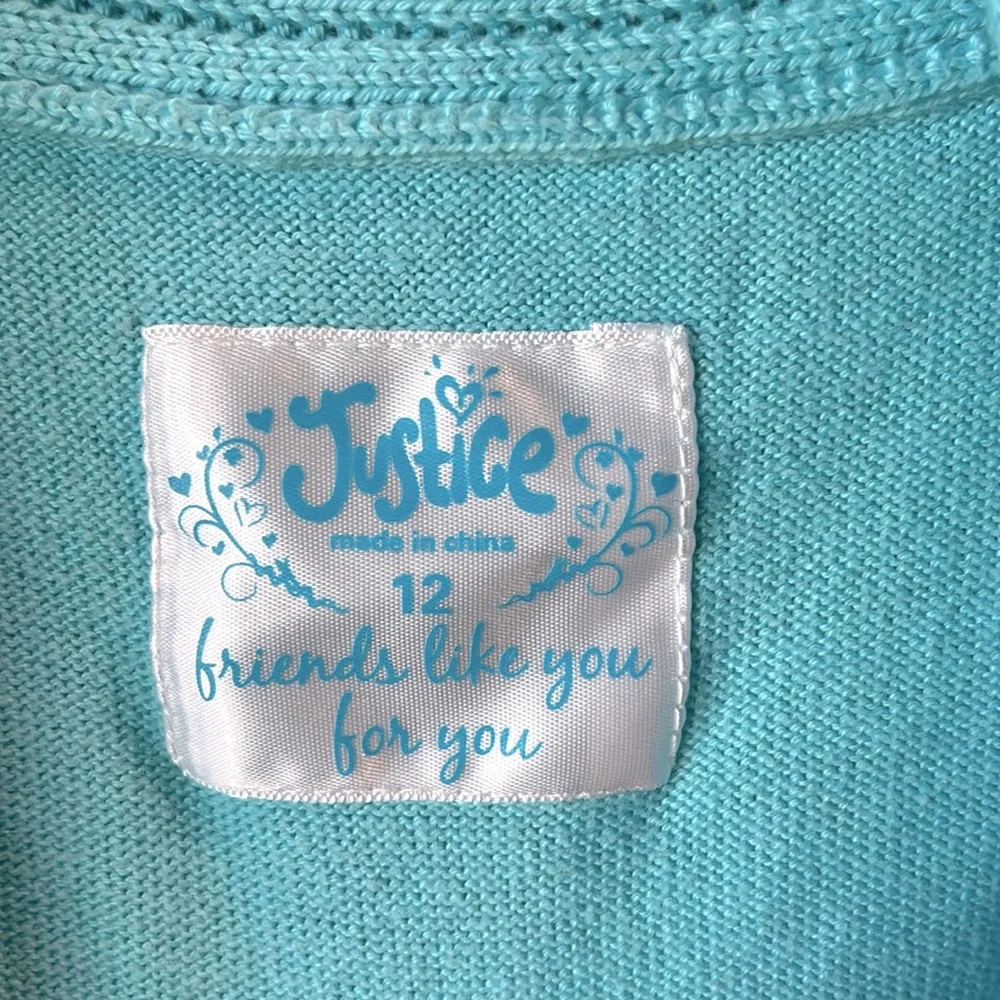 Justice Sky Blue Open Sweater